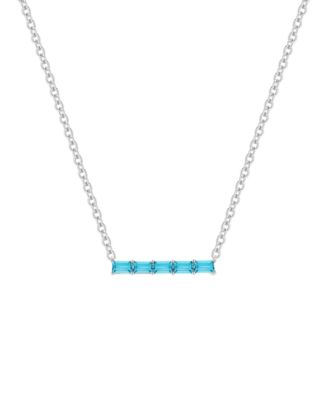 Macy's - Lab-Grown Sapphire (5/8 ct. t.w.) Necklace in Sterling Silver (also in Multi-Stone)