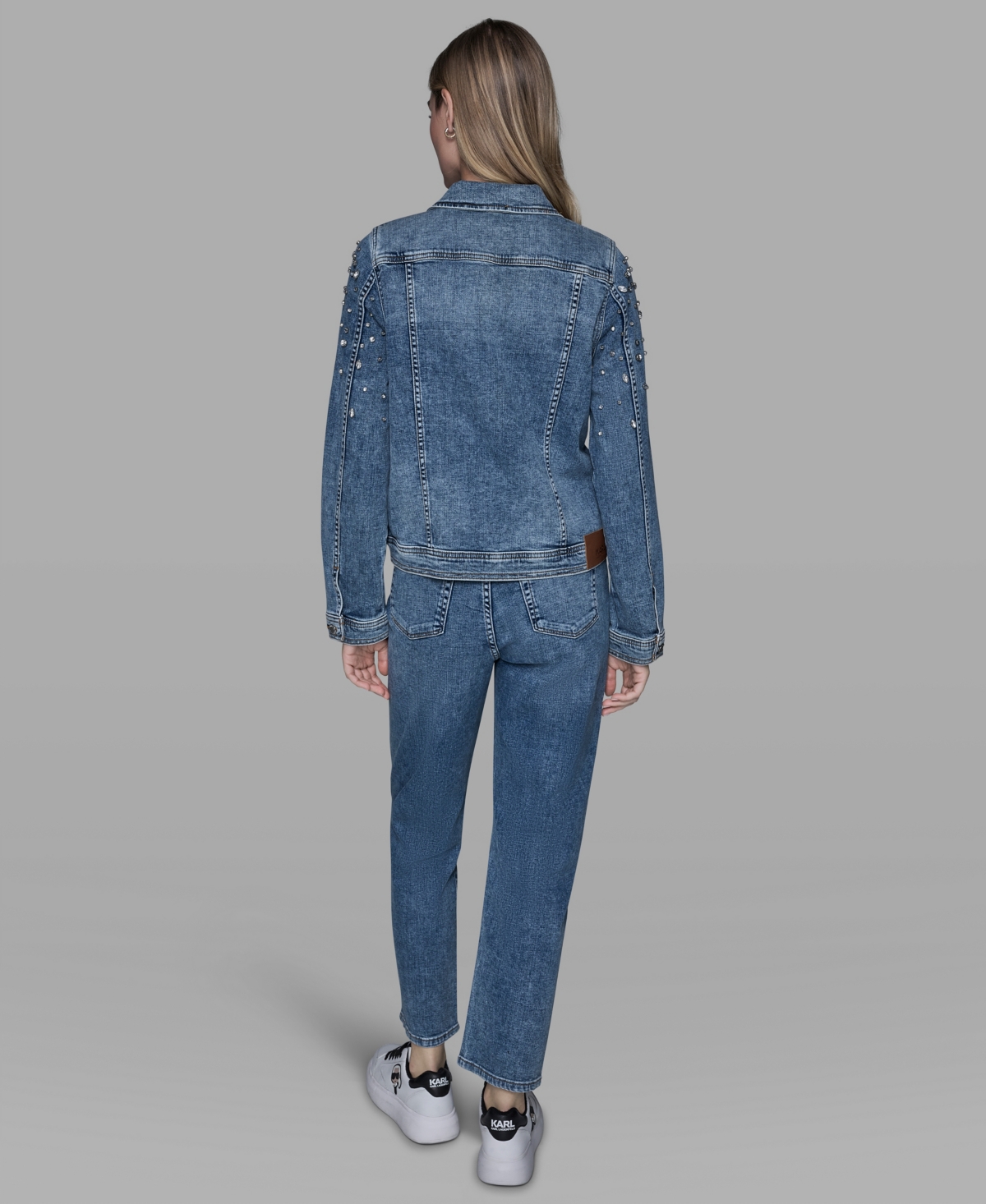Karl Lagerfeld Women's Embellished Denim Jacket In Blue