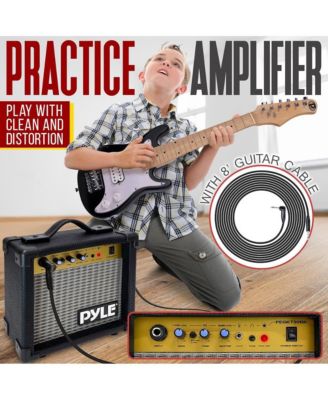 30" Kids Electric Guitar Kit with Amplifier, Accessory Pack - Black Gloss, PEGKT30