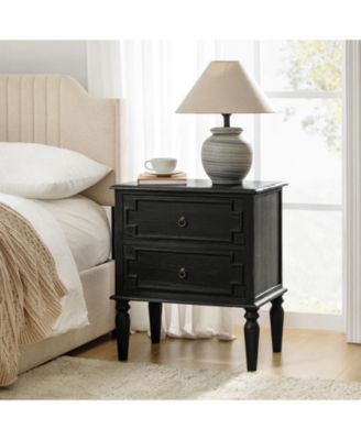 Timar 2- Drawer Solid Wood End Table with Built-In Outlets and USB