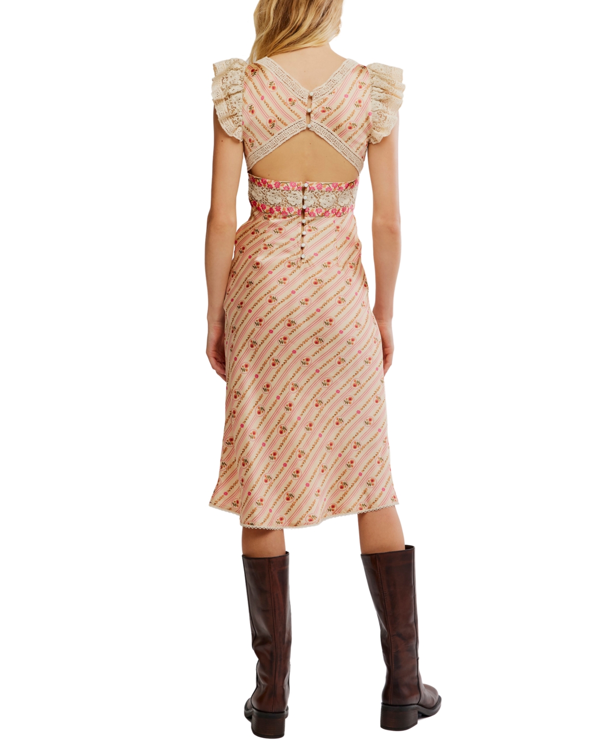 Free People Women's Bali Belle Deep V-Neck Midi Dress