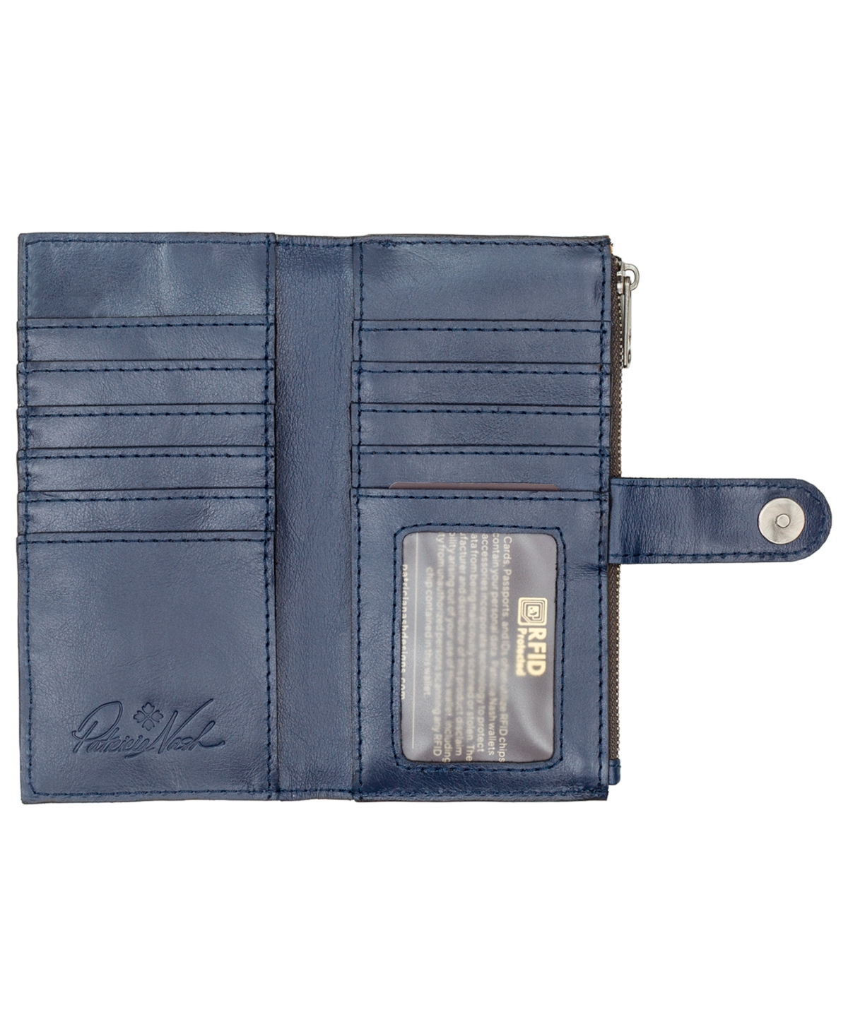 Patricia Nash Nazari Leather Wallet In Blue