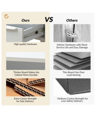 Kay Mid-century Modern 2 - Drawer End Table with  Built-In Outlets