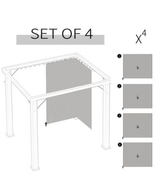 9.84' x 9.84' Gazebo Sidewall Set with Hooks/C-Rings,