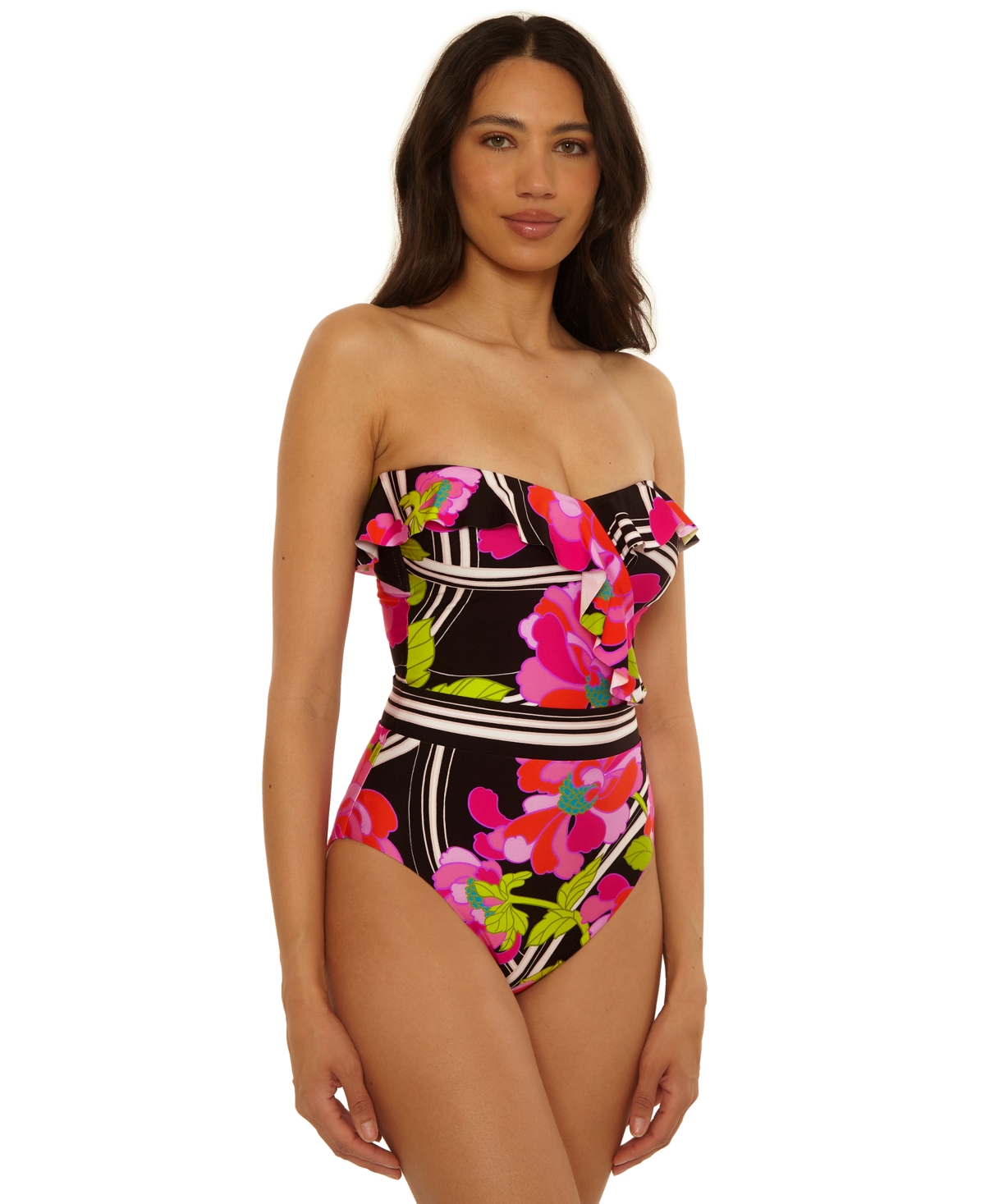 Trina Turk Women's Bougainvillea Ruffle Detail One-piece Swimsuit In Multi