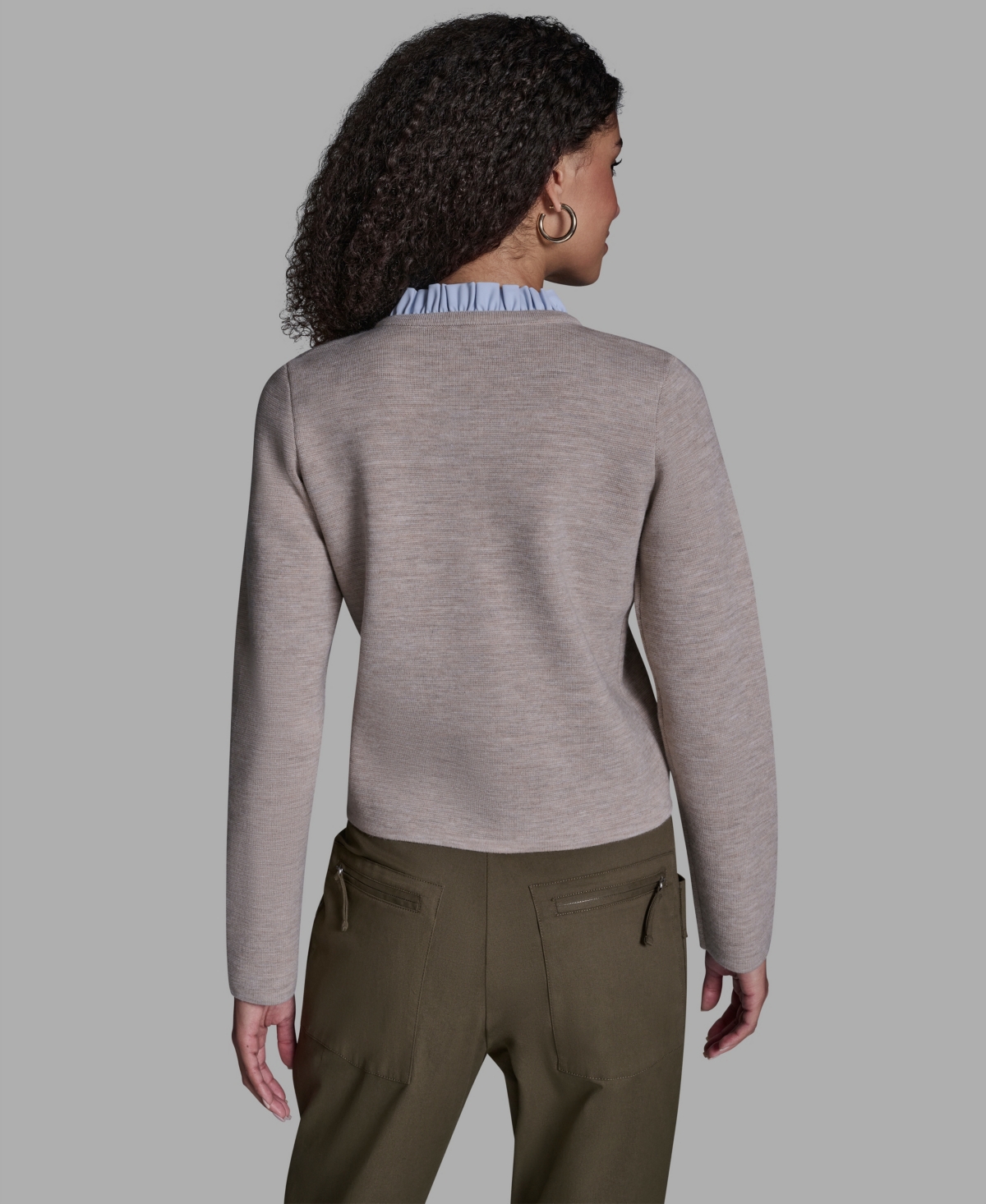 Bcbg Women's Crewneck Button-Front Sweater