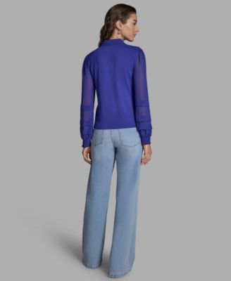 Women's Slim Fit Collared Button-Up Top