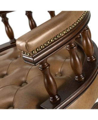 Viktor Traditional Genuine Leather Executive Chair with Nailhead Trims