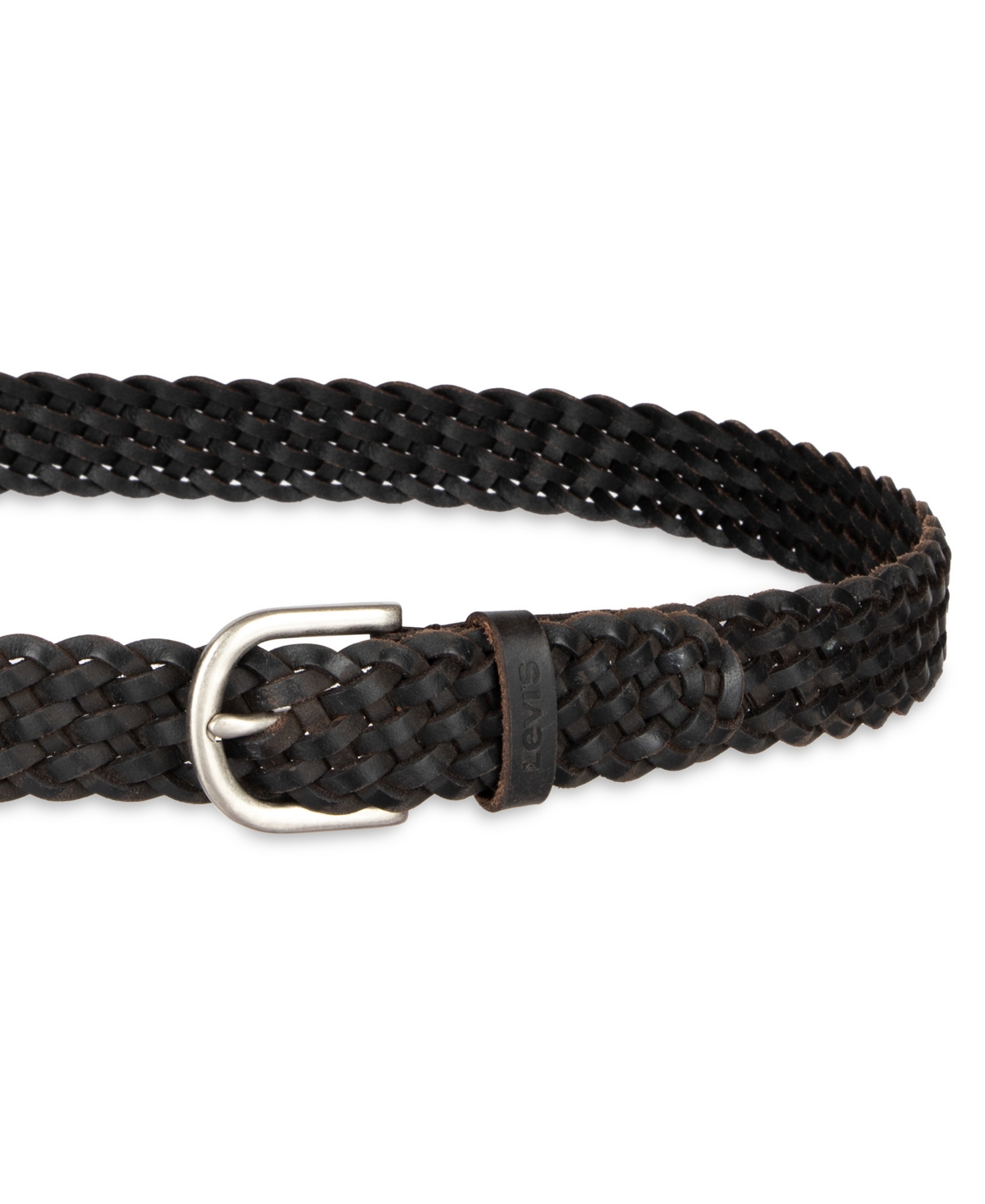 Levi's Women's Fully Adjustable Leather Braided Belt In Black