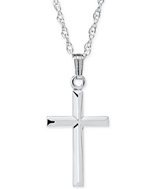 Three-Dimensional Cross Pendant Necklace in Sterling Silver