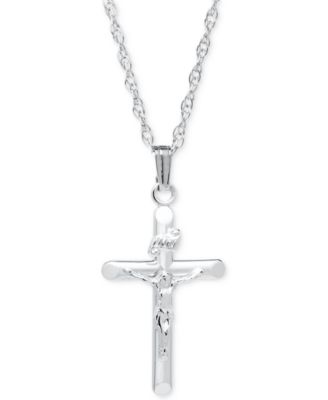 Macy's Crucifix Pendant Necklace in Sterling Silver - Macy's