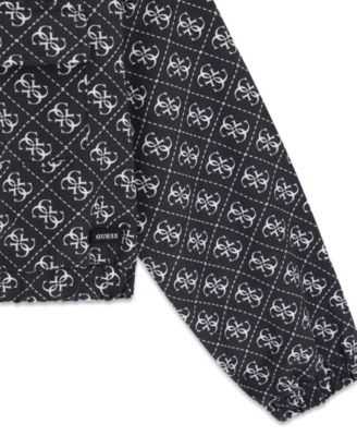 Girls' 7-16 All-Over Print Hooded Zip-Up Jacket