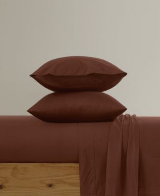 Solid Cotton Percale 3-Pc. Sheet Set, Twin XL