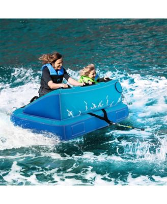 2 Person Water Sport Inflatable Towable Tubes for Boating-Blue