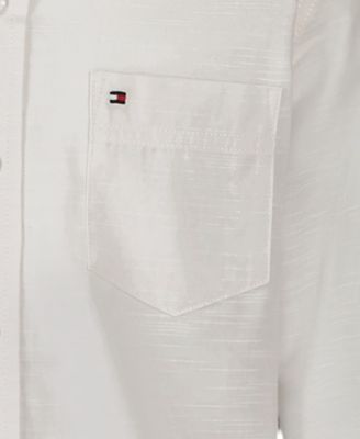 Boys' 8-20 Texture Woven Long-Sleeve Shirt