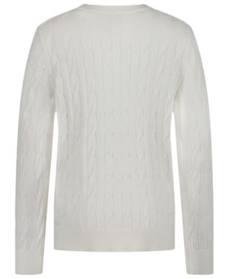 Boys' 8-20 Cable Crewneck Sweater