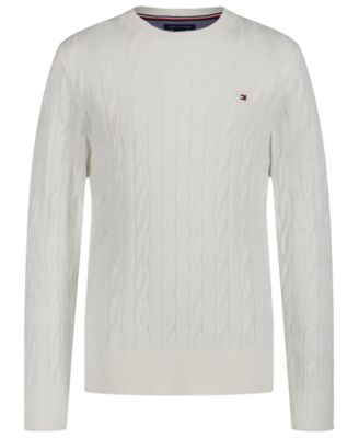 Boys' 8-20 Cable Crewneck Sweater