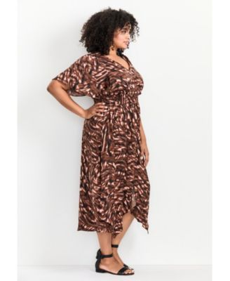Women's Plus Size Aimee Sateen Flutter Sleeve Dress