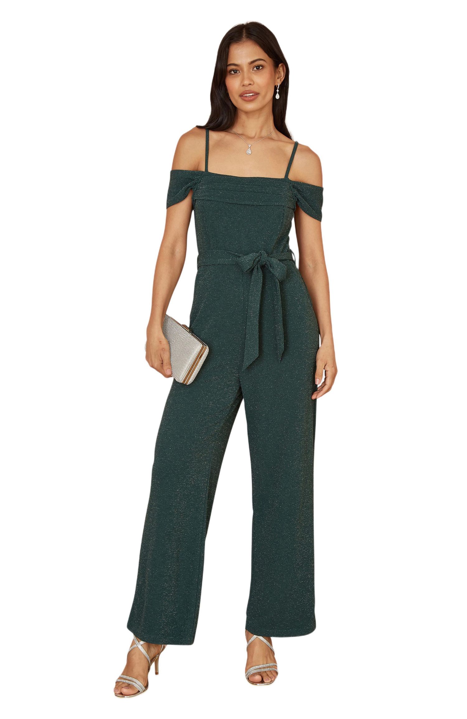 Women's Sparkle Stretch Bardot Jumpsuit