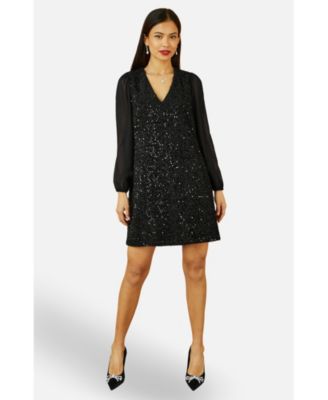 Women's Women'sSequin Tunic Dress With Tie Back