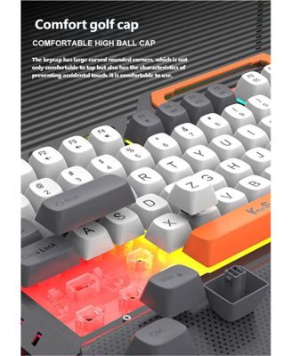 Wired USB Metal Gaming Keyboard and Mouse Set – Mechanical Feel, Esports Ready, White Ash