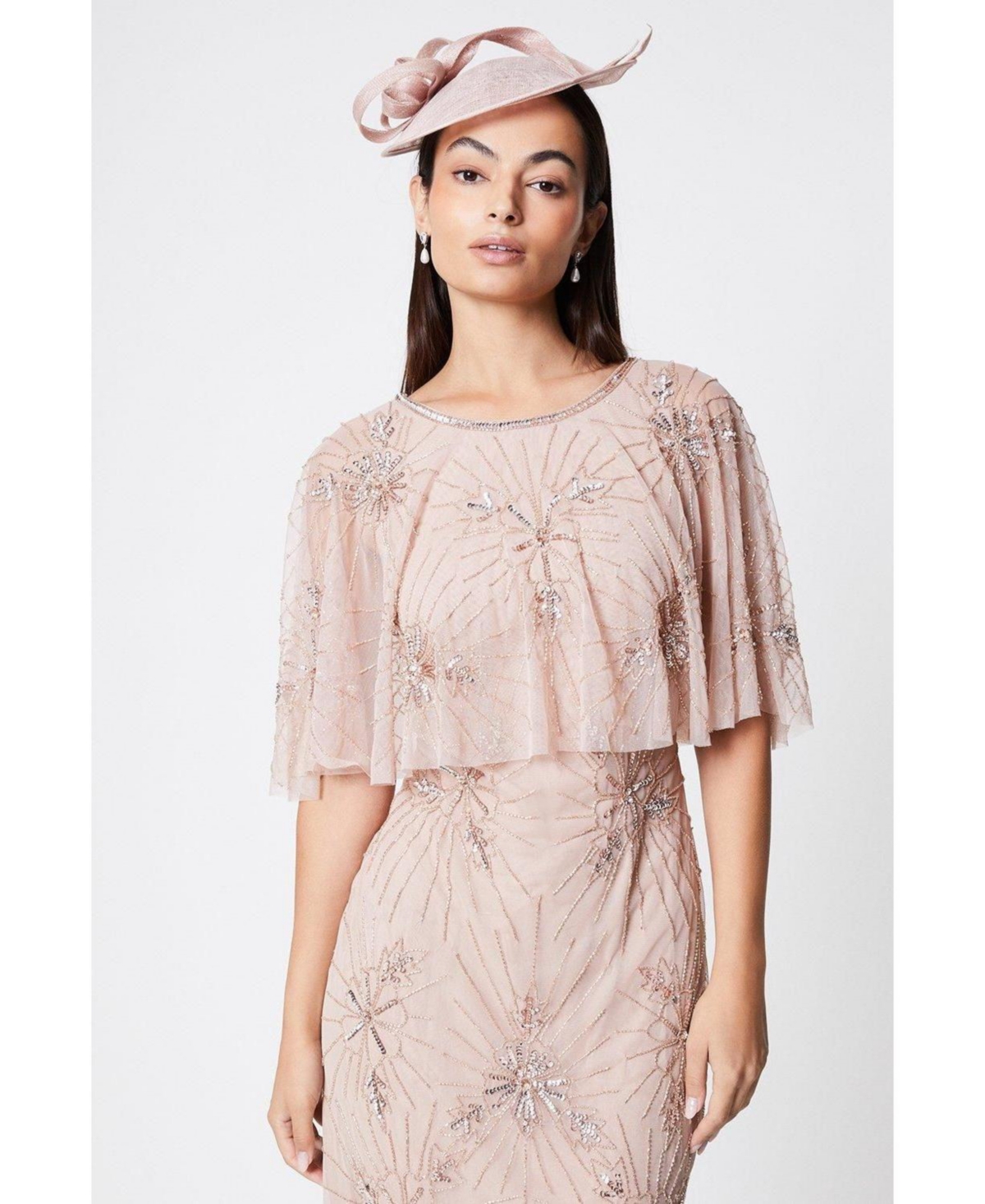 Coast Women's Floral Embellished Cape Midi Dress