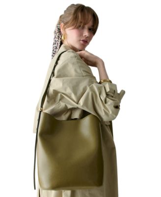 Halo Medium Smooth Leather Bucket Bag