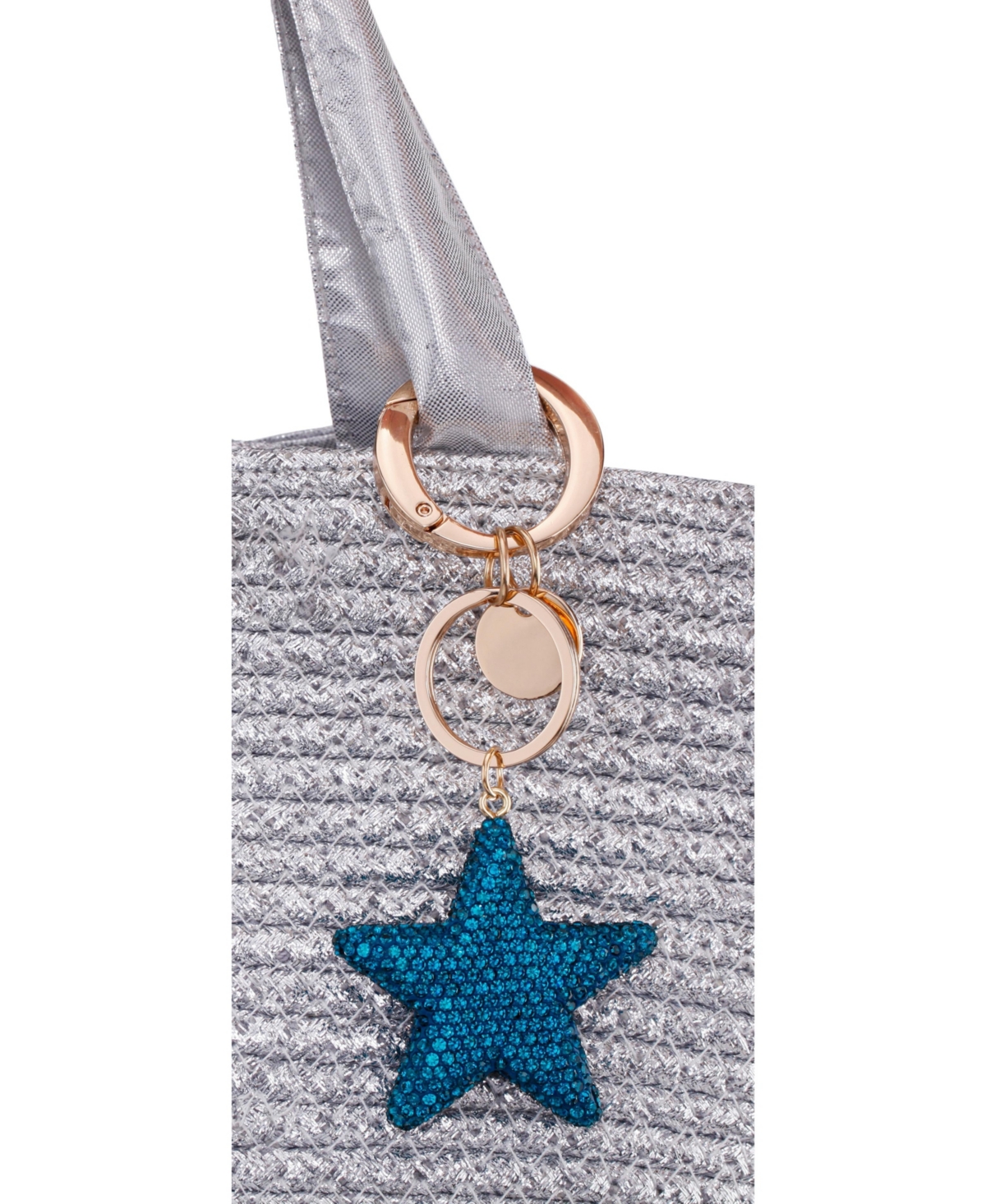 Nina Crystal Star Bag Charm In Blue