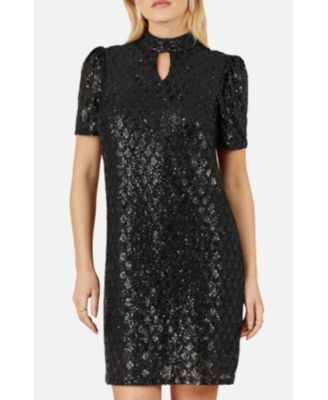 Women's Sequin Chevron Pattern Tunic Dress