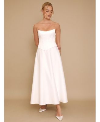 Women's Bandeau Satin Corset Dress