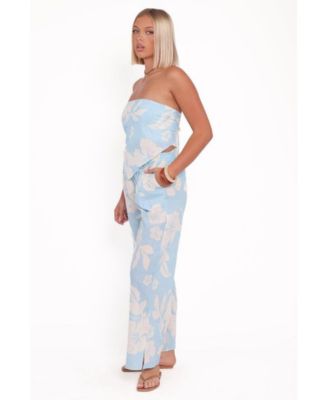 Women's Lourdes Wide Leg Pant - Blue Hibiscus