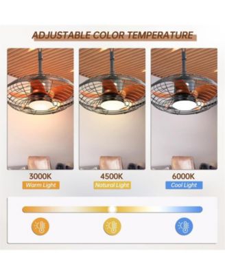 20-inch Modern Black 5-Blade Flush Mount Ceiling Fan with Remote control and timing functions