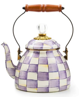 Violet Check 2-Quart Handmade Tea Kettle