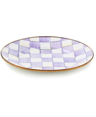 Violet Check Handmade Dinner Plate