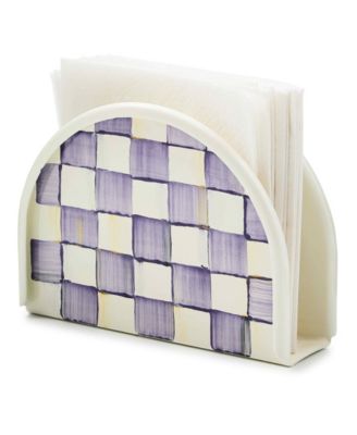 Violet Check Handmade Napkin Holder