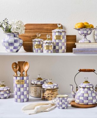 Violet Check Handmade Large Vase