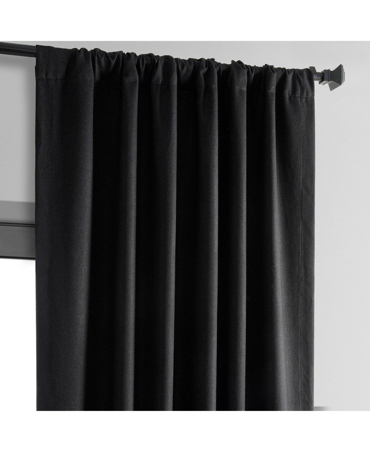 Half Price Drapes Millennial Grey Thermal Cross Linen Weave Blackout Curtain