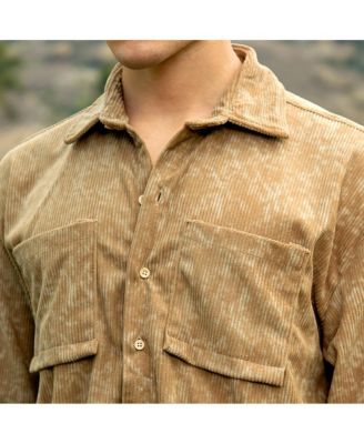 Men's Olive Green Faded Corduroy Oversized Shirt