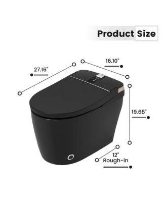 Smart One-Piece Bathroom Fixture With Heated Seat, Auto Flush, Automatic Lid, Wash And Air Dryer