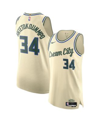 Nike - Men's and Women's Giannis Antetokounmpo Cream Milwaukee Bucks 2025/26 City Edition Authentic Jersey