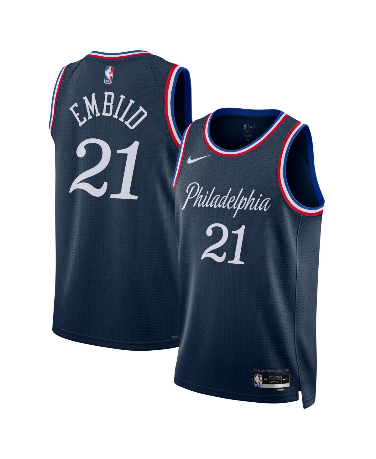 Nike Men's and Women's Joel Embiid Navy Philadelphia 76ers 2025/26 City Edition Swingman Jersey