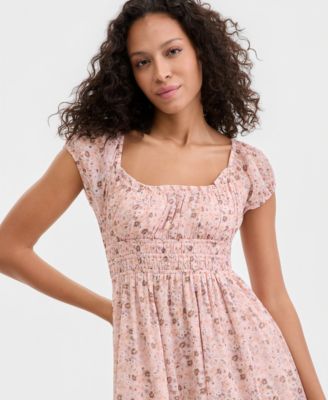 Women's Smocked Floral Midi Dress