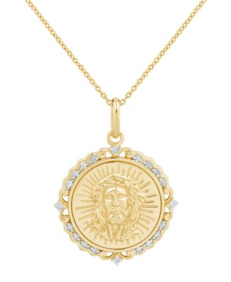 Macy's - Diamond Pendant Necklace (1/10 ct. t.w.) in 10K Yellow Gold
