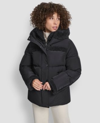 Women's Detailed Hooded Puffer Coat