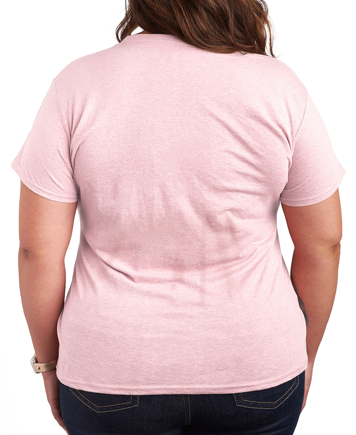 Hybrid Apparel Plus Size Short Sleeve Graphic T-shirt In Pink