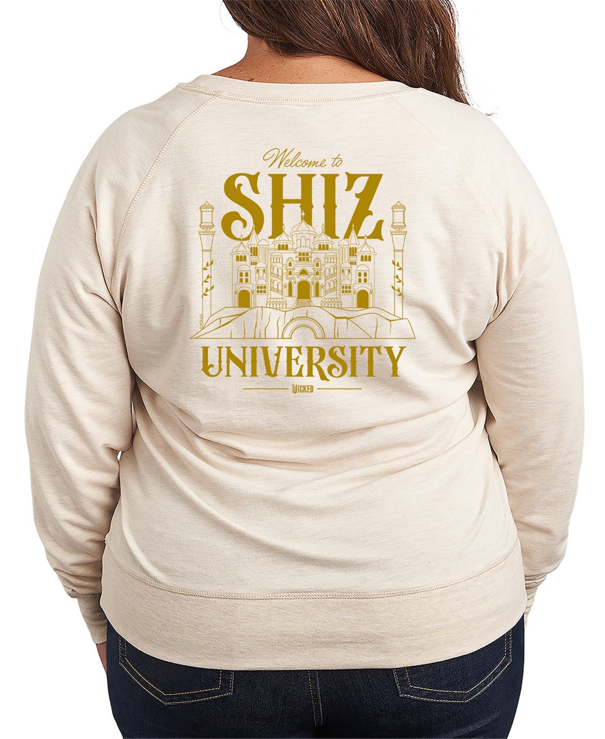 Hybrid Apparel Plus Size French Terry Long Sleeve Pullover Top In Neutral