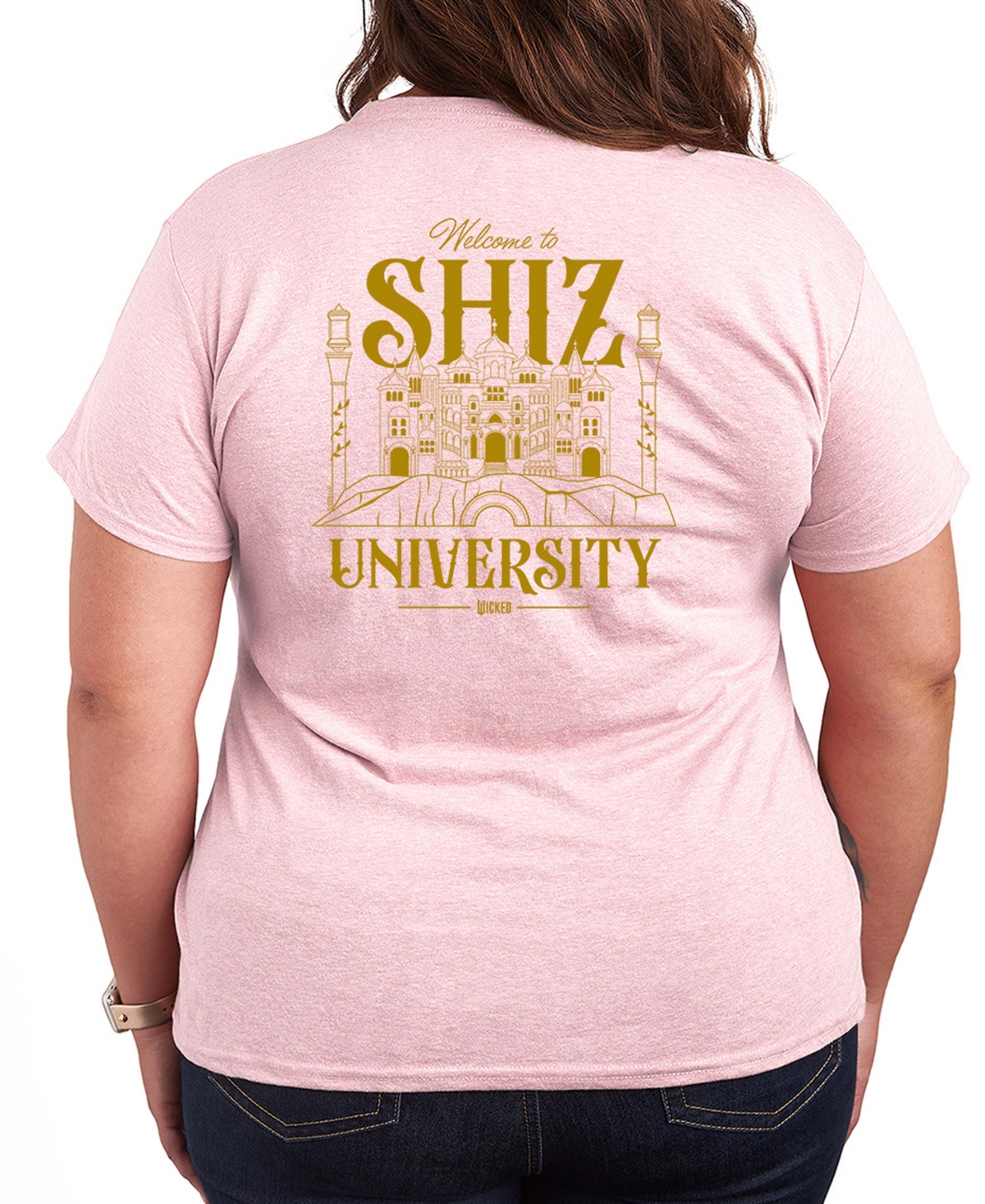 Hybrid Apparel Plus Size Short Sleeve Graphic T-shirt In Pink