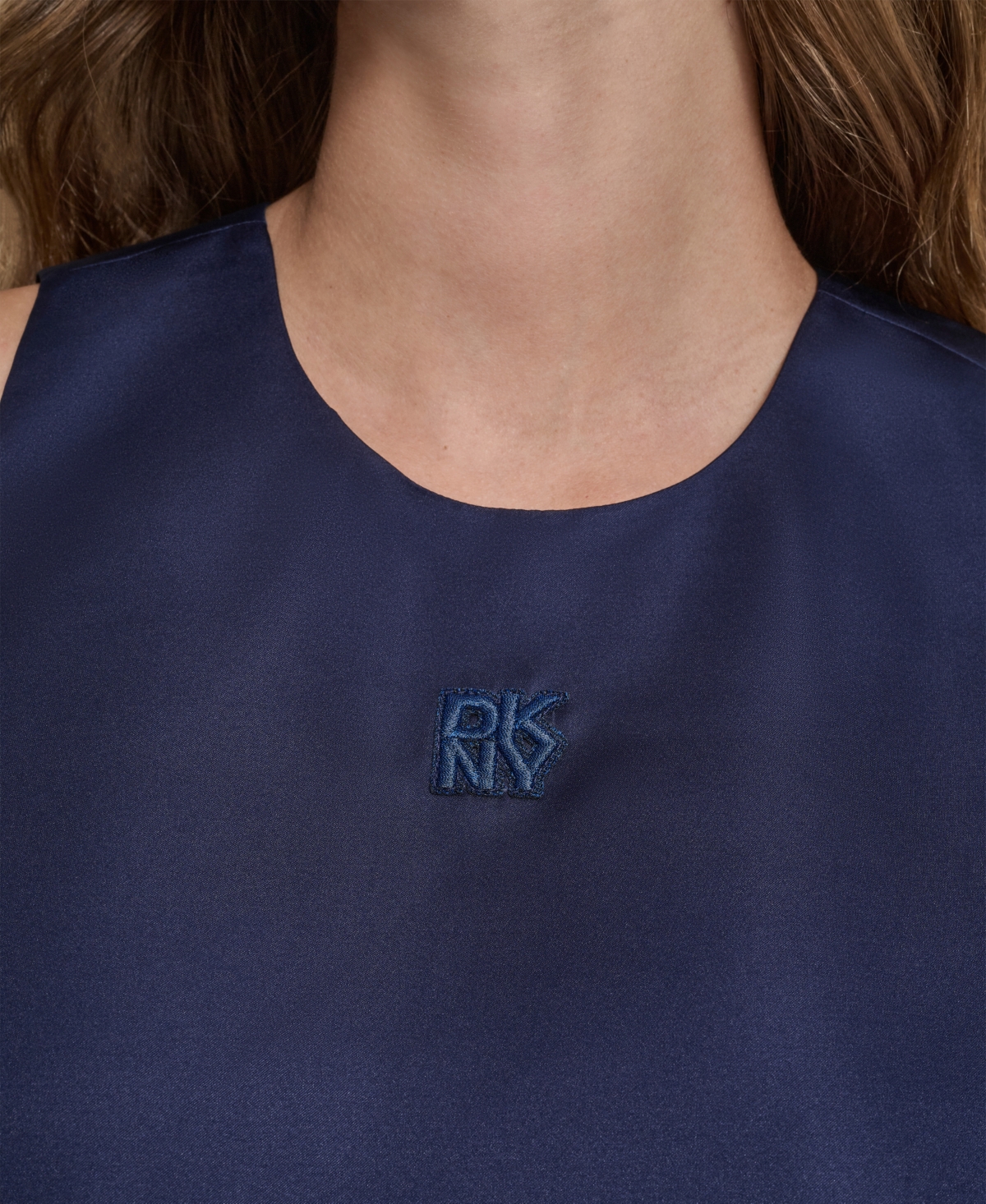 Dkny Jeans Women's Sleeveless Rhinestone Button Bubble Top