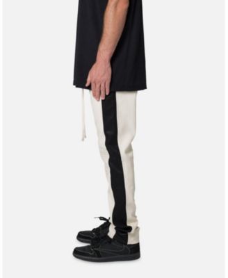 Men's Leather Moto Pants, Slim Fit, Zipper Details, Panelled Design, Faux Leather Finish, Streetwear-Inspired Trousers