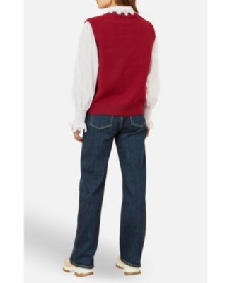 Women's Knitted Flower Sleeveless Sweater Vest